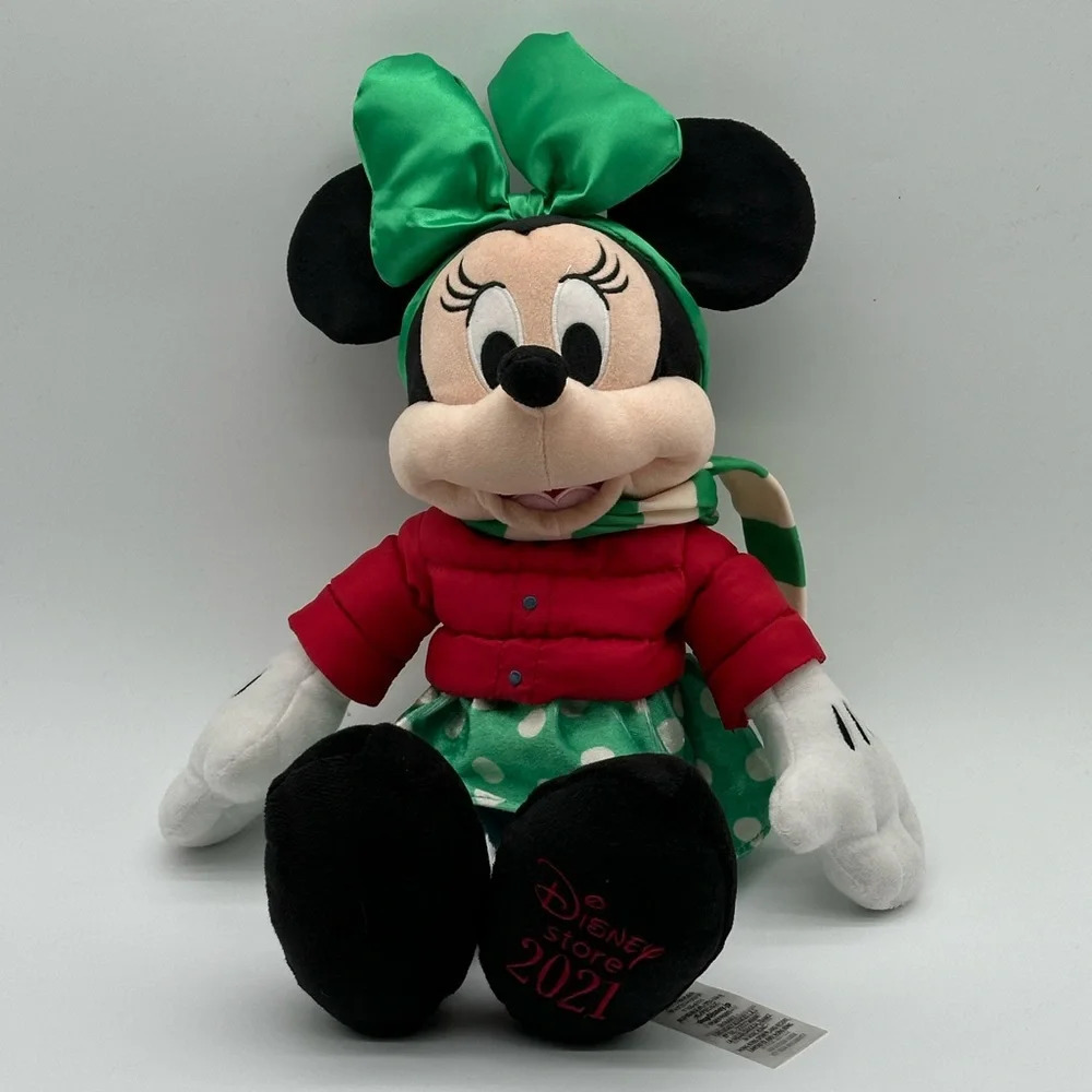 Disney Store 2021 Minnie Mouse Holiday Cheer Christmas Medium Plush Toy 18” Xmas